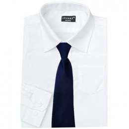 Boys White Formal Shirt & Navy Tie